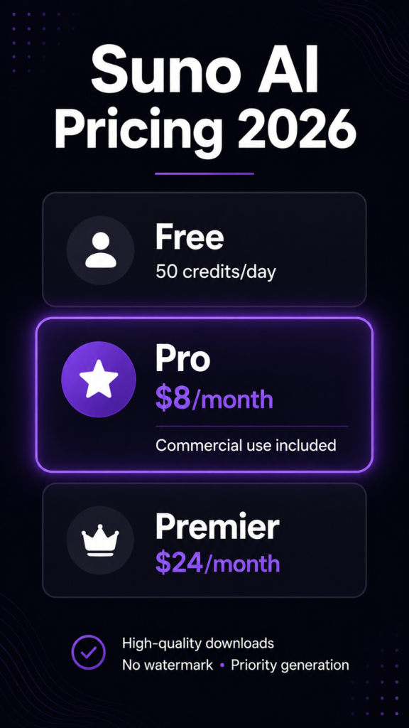 Suno AI pricing