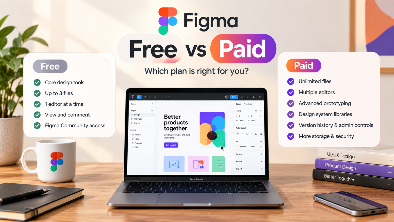 Figma free vs paid in 2026: what the free plan still covers