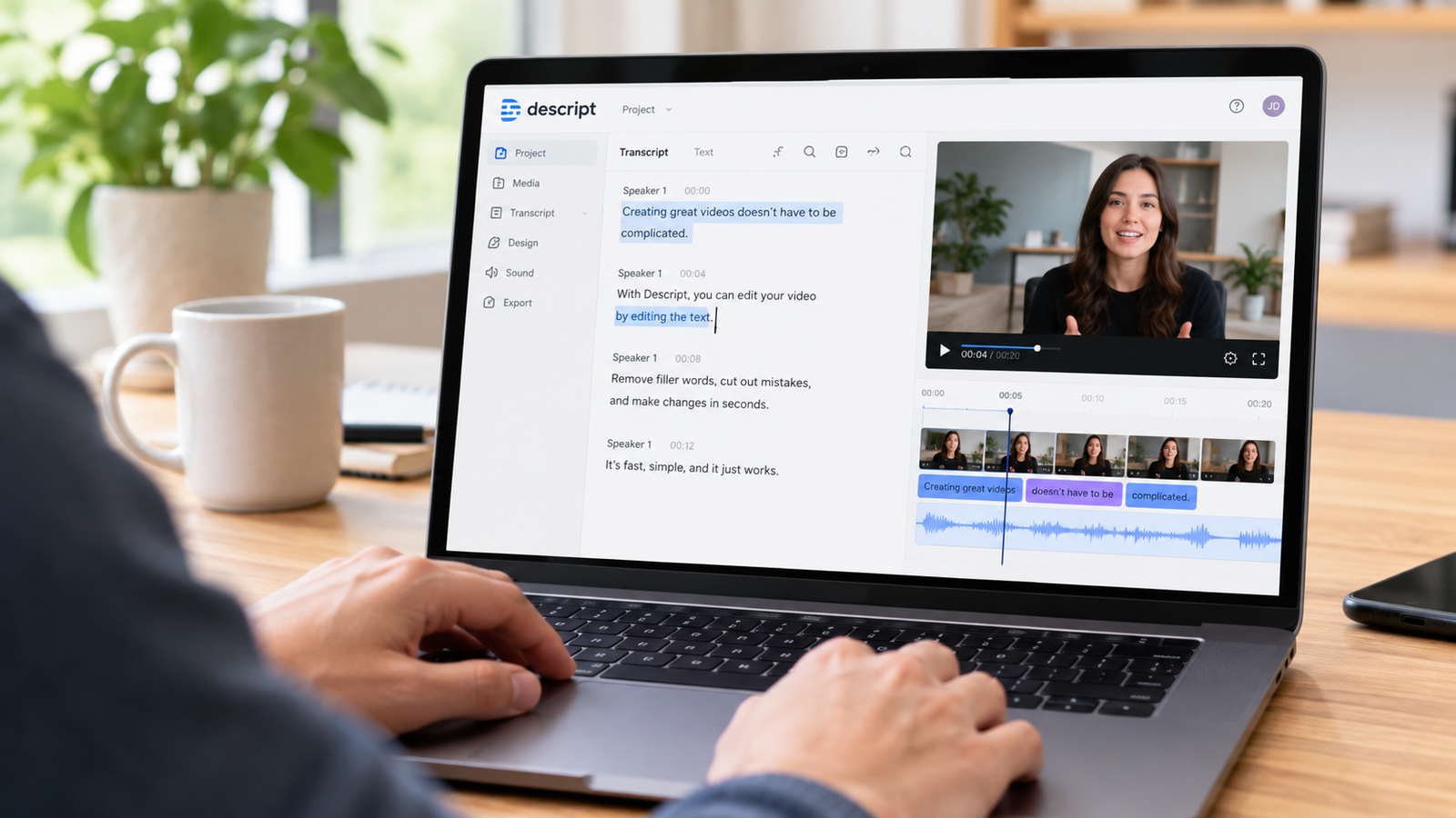 Descript review: editing video by editing text