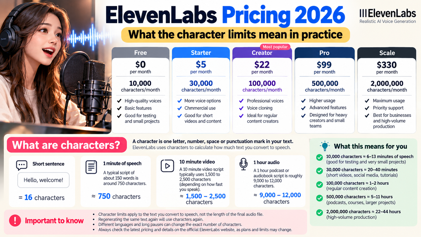 ElevenLabs pricing 2026