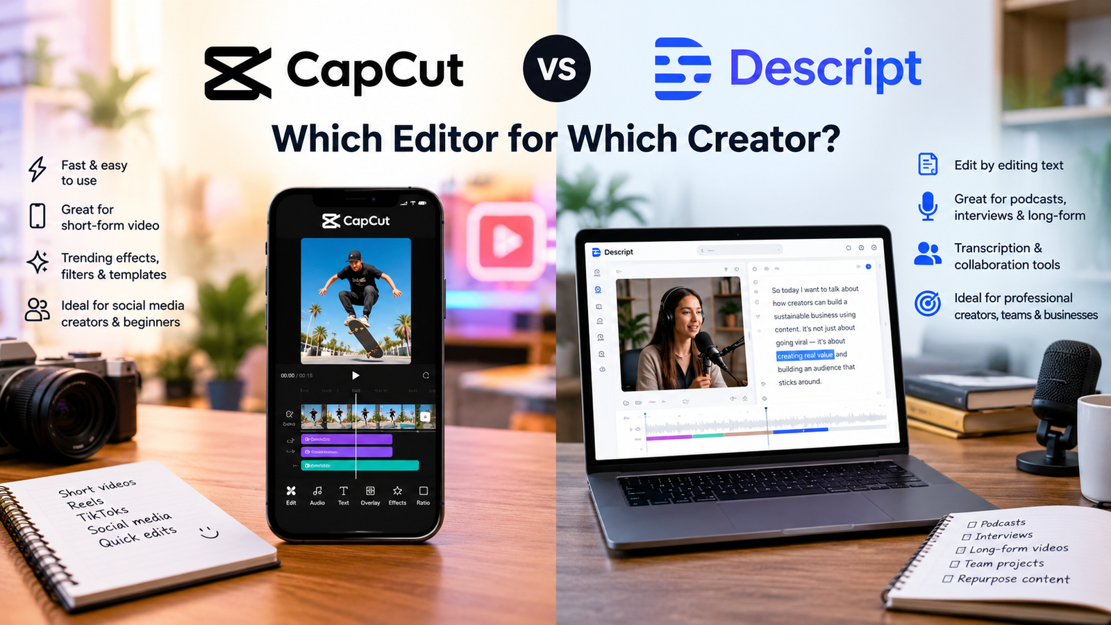 CapCut vs Descript